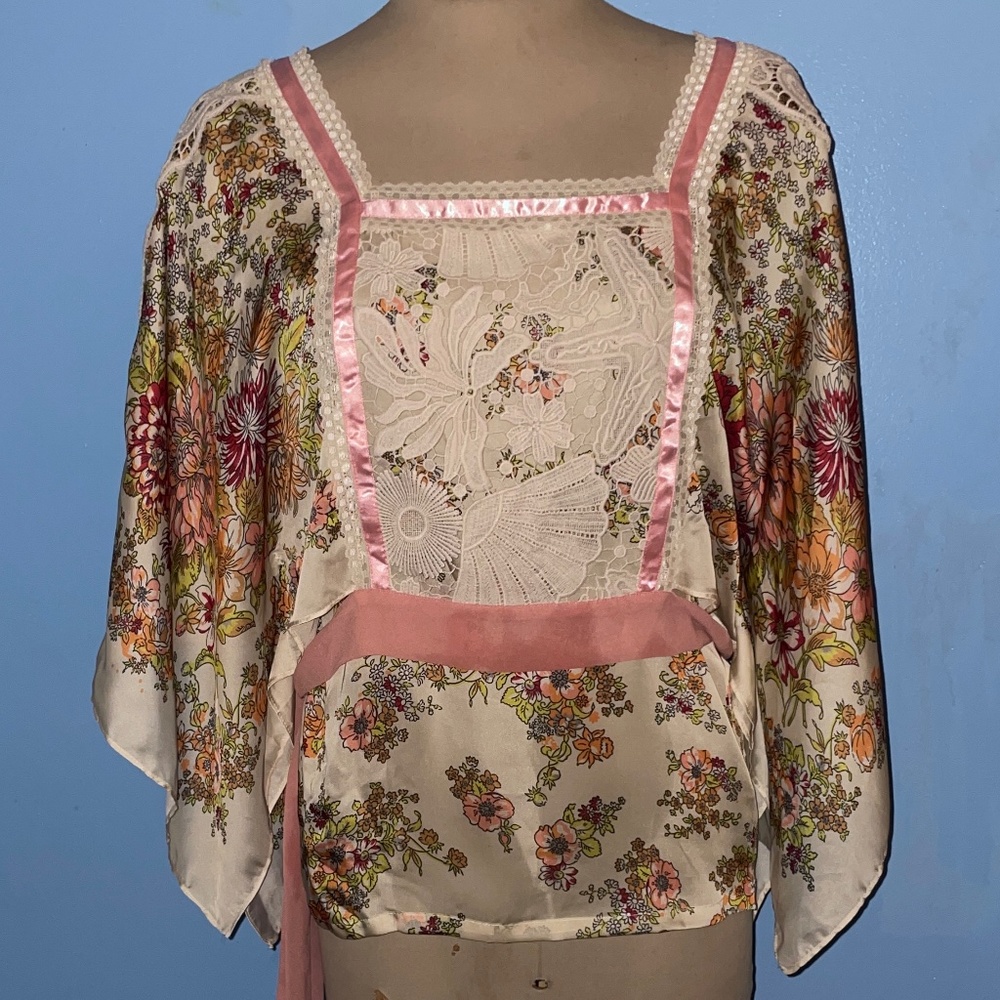 Anthropologie TINY Begonia Scarf Kimono Blouse - Picture 1 of 4